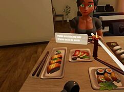 Elise's peepshow explodes with brunette pussy action!