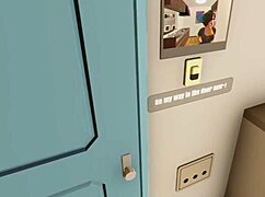 Elise's peepshow explodes with brunette pussy action!