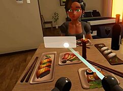 Elise's peepshow explodes with brunette pussy action!