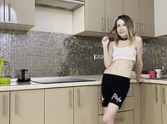 imagine stepsisters taking rough anal in kitchen from brother's lucky friend