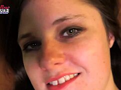 Sarah James wraps lips around throbbing cock for deepthroat POV blowbang