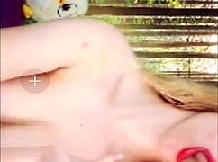 Sexy russian teen rips clothes masturbates on webcam