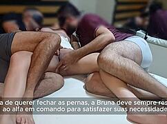 Bruna Silva milf hotwife bred bareback by bull while cuckold husband watches her squirt