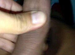 Village girl spreads shaved pussy rubbing clit before tight creampie pounding