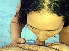 rooftop bricklayer dominates submissive latina milf with facial blowjob and golden shower