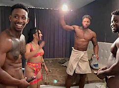 Behind scenes Lena Coxx wild BBC gangbang part one