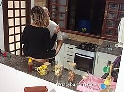 hotwife takes rough anal doggystyle creampie in bar bathroom pantry