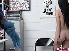 hey teen thief my big dick officers gonna fuck you bent over the desk