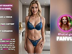 Hot ai-generated blonde babes flaunt curves in blue lingerie collection