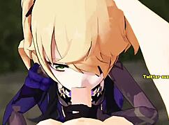 Fichl sucks cock deep in raw blowjob action