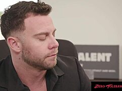 Horny office bubble butt begs for sloppy deepthroat face fuck pounding