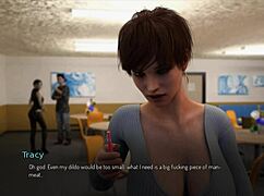 TRACY SLIDES tip into her tight pussy in college dorm