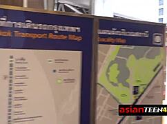 Sex tourist hunts petite asian teen for outdoor blowjob fuckfest