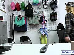 Officer nails two teen shoplifters 😈 group fuck at work!