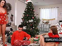 Fucking Stepsis and Stepmom Missionary Blowjobs for Christmas Elizabeth Skylar Sky Wonderland