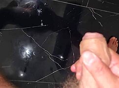 Muscular masseuse rips clothes, jerks oiled huge cock to explosive orgasm