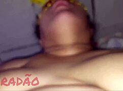 Submissive fat latina mature in lingerie licks huge saggy tits begging for cuckold milk