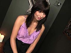 Lethal Hardcore Babe Masturbates Small Tits to Explosive Facial Cumshot