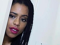 ebony stepdaughter takes doggystyle pounding bent over with pierced pussy