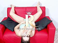 She kicks off a steamy warmup teasing huge natural tits with toys