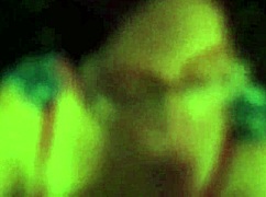 Busty mature wife delivers deep sloppy blowjob on huge tits display