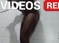 real amateur black girl's sexy long legs naked shower butt