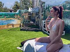 italian milf artemisia love strips bikini perfect tits body horny outdoor vacation!