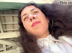 i begged my friend to blast cumshot on my face in cafe then ate food with sperm public cumwalk