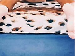 Milf masturbates double with close-up bent over doggystyle anal assfucking