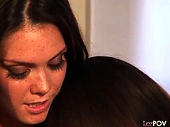 her breakup fixed by brunette's big tits pussy tribbing offer