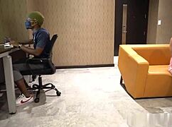 Milf Sucks Big Black Cock Through Mask Deepthroat Sloppy Blowjob Cumshot