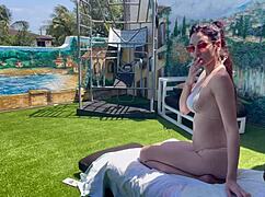 italian milf artemisia love strips bikini perfect tits body horny outdoor vacation!