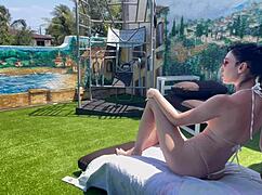 italian milf artemisia love strips bikini perfect tits body horny outdoor vacation!