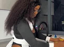 Ebony Maid Caught Riding Boss Cock?!