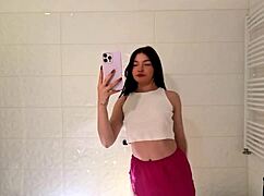 hey check this stunning college babe in miniskirt flashing panties