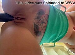 Neighbor Watches Balcony Anal Creampie Fill-Up