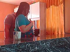 neighbor sneaks in kitchen to pound cheating housewife's wet pussy hard?