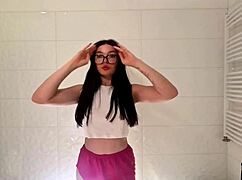 hey check this stunning college babe in miniskirt flashing panties