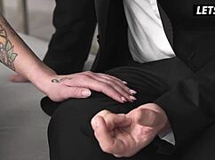 Skinny Elena Lux Pushed Anal Limit by Big Dick Boss!