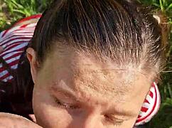 Furtive Forest Temptation with Skinny Tanned Cutie