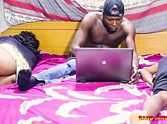 threesome with bbw ex gf riding bbc after studies