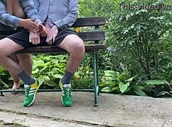 chubby mature cougar's saggy tits jiggle while begging for hot cum load outdoors