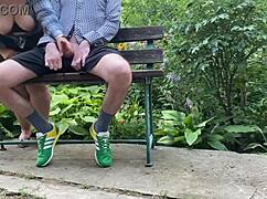 chubby mature cougar's saggy tits jiggle while begging for hot cum load outdoors