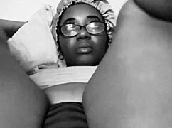 Skinny Black Boss Watches Hairy Pussy Masturbation In Bedroom