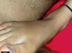 18yo virgin stepsis gags on deepthroat footjob for bro