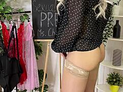 i'm uh so hot for this teacher in sexy lingerie heels and stockings