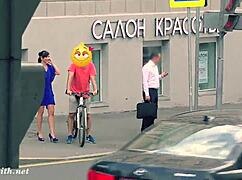 😲 hidden cam sees jeny stripped naked on street in heels!!