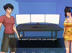 confined with sexy goddesses cap 16: brunette milf cheats fucking big cock while gaming with amiga