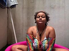 bbw latina does yoga barefoot in pool then farts hugely