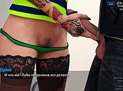 Girlfriend slurps big cock then rides cowgirl in public toilet hairy pussy creampie hunt